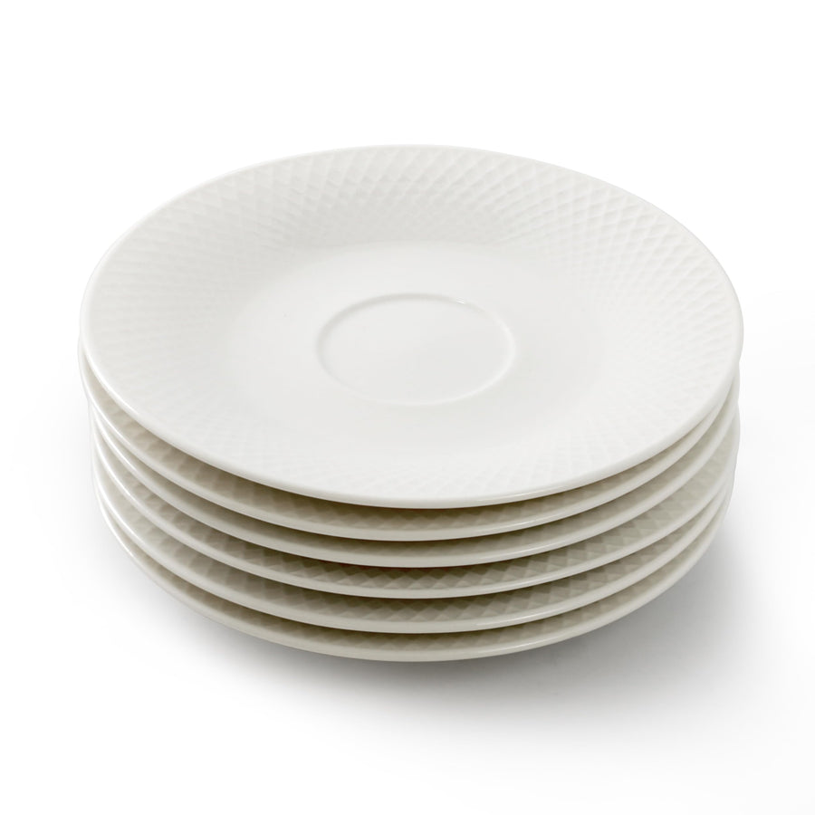 Elama Luna 12-Piece Porcelain Espresso Cup and Saucer Set, 3 oz, White