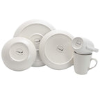 Elama Mellow 16-Piece Earthenware Dinnerware Set – Powder Blue | Service for 4