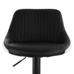 Elama Adjustable Faux Leather Bar Stool Set of 2 – Black & White with Black Base (ELM-704-1)