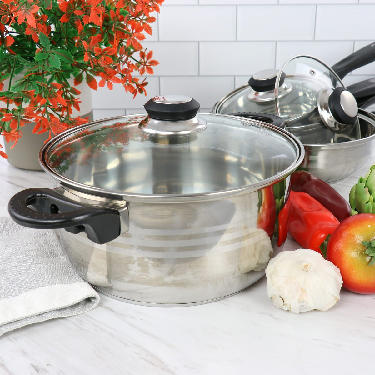 Lybra stainless steel cookware set product photo 2