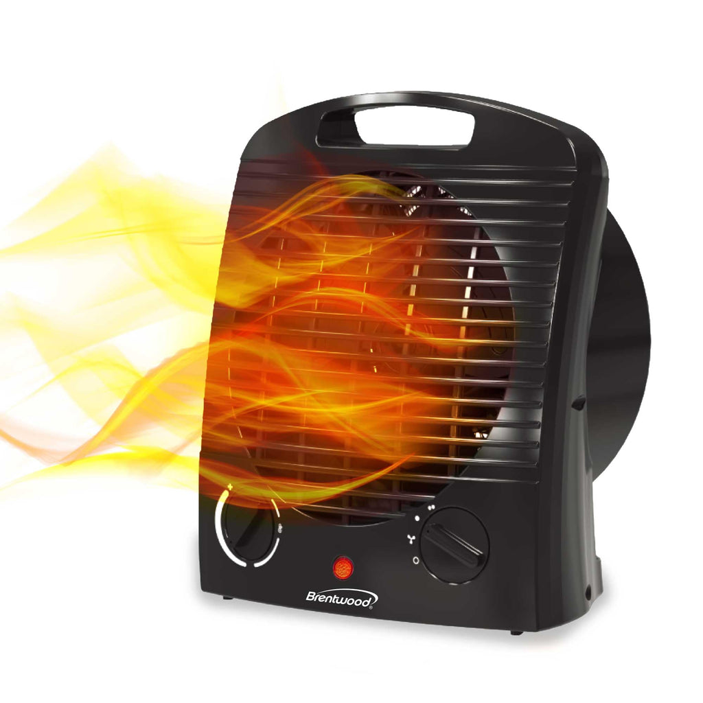 Black Brentwood 1500W portable coil space heater and fan