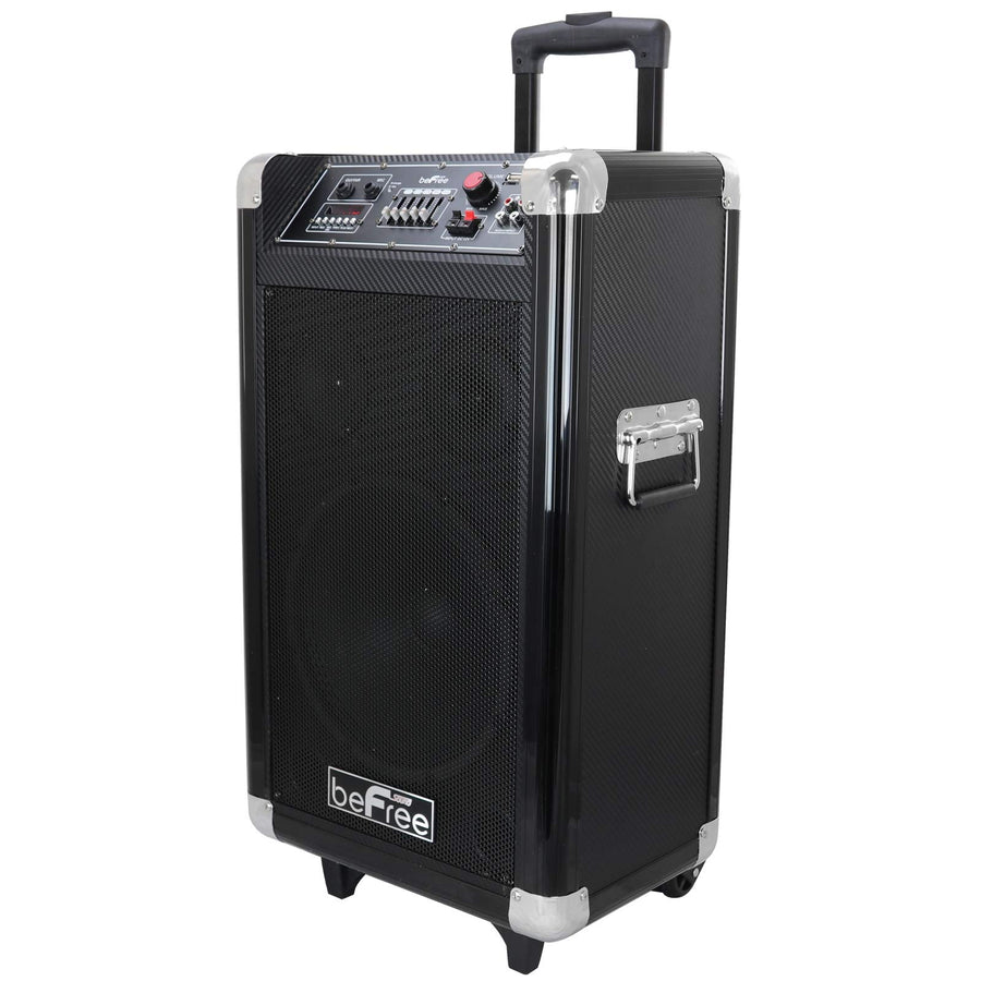 beFree Sound BFS-60L Sleek 10-Inch Dual-Power Bluetooth PA Speaker with Mic and Guitar Inputs