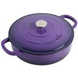 Crock-Pot Artisan 5-Quart Enameled Cast Iron Braiser with Self-Basting Lid – Lavender Purple, Oven Safe to 500°F, Induction Compatible