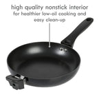 Kenmore Elite Grayson 9-Piece Stackable Platinum Nonstick Forged Aluminum Cookware Set – Induction-Ready Pots & Pans with Tempered Glass Lids & Stainless Steamer (Black)