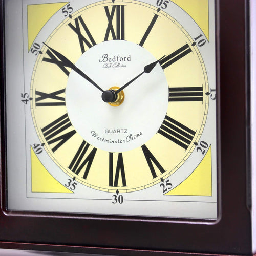 Bedford Clock Collection Redwood Chiming Pendulum Wall Clock – Walnut Brown Finish, Quartz Movement with Swinging Pendulum & 4 Chime Modes