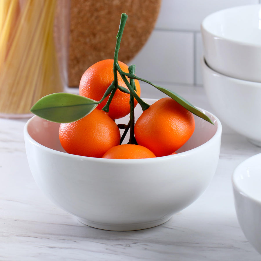 Elama Professional Kitchen 12-Piece White Porcelain Bowl Set, 22 oz