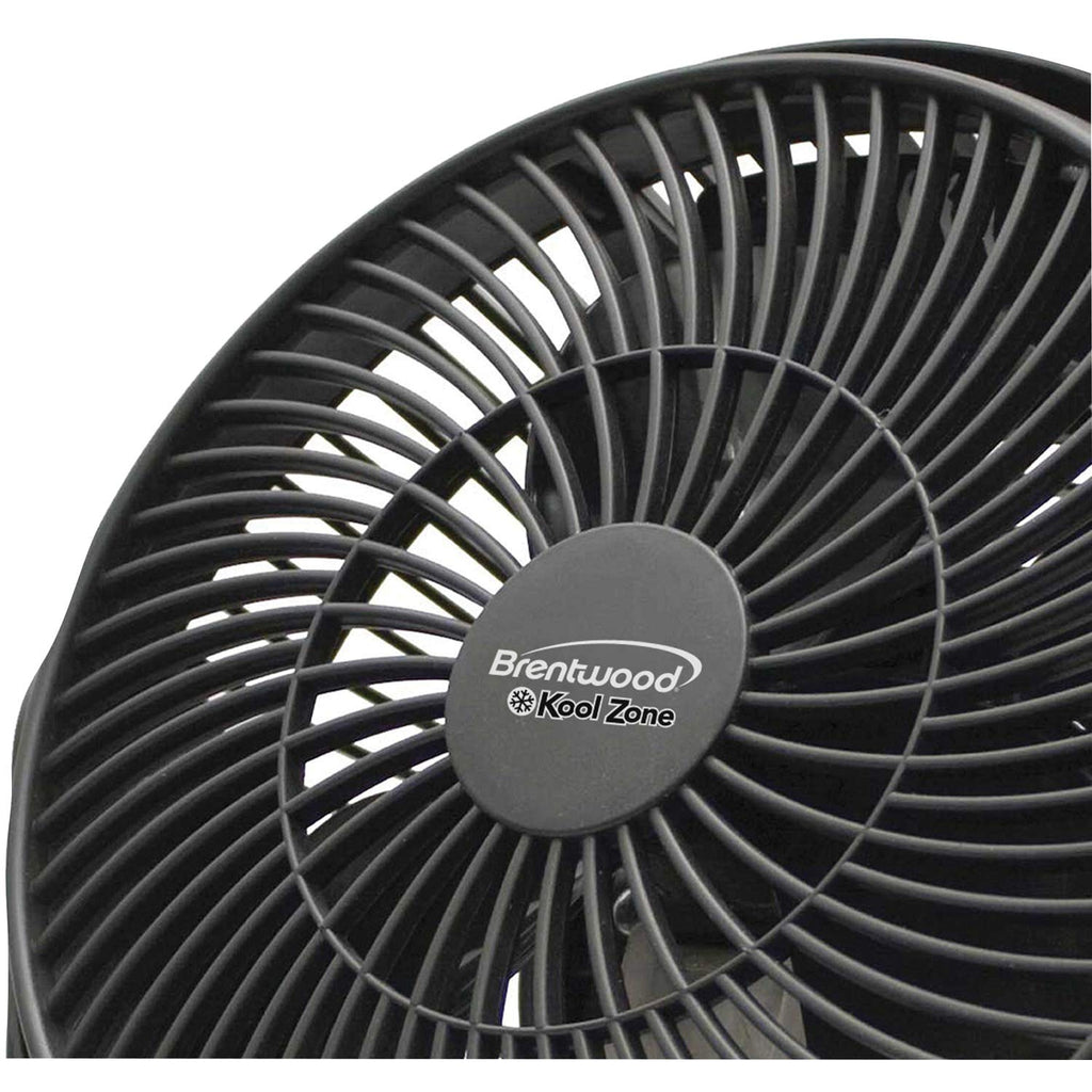Brentwood Kool Zone F-8BKR 8 Inch 3-Speed High Velocity Air Circulator Fan - Black