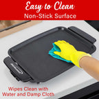 Brentwood TS-810 12 x 10 Inch Ceramic Non-Stick Electric Griddle - Black, 1200W PFAS-Free with Adjustable Temperature