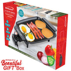 Brentwood TS-810 12 x 10 Inch Ceramic Non-Stick Electric Griddle - Black, 1200W PFAS-Free with Adjustable Temperature