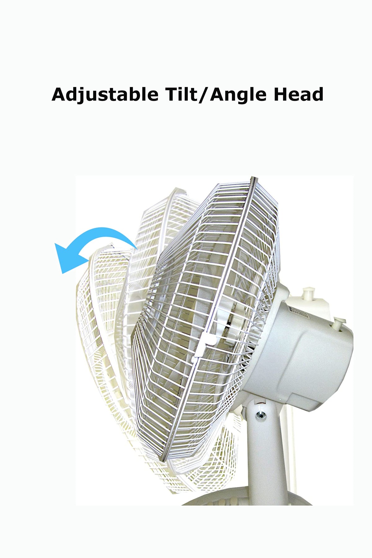 Optimus F-1230 12-Inch 3-Speed Oscillating Table Fan, White