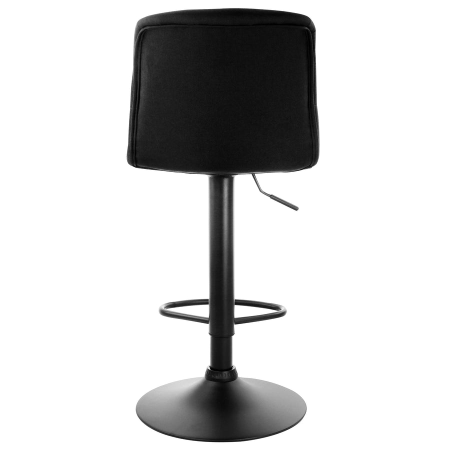 Elama ELM-2037 Fabric Bar Stools, Gray, Black Base, Set of 2
