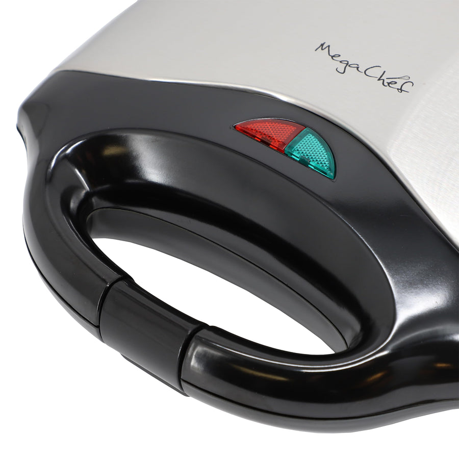 MegaChef MC-C008 750W Compact Nonstick Aluminum Panini Press with Grill Plates