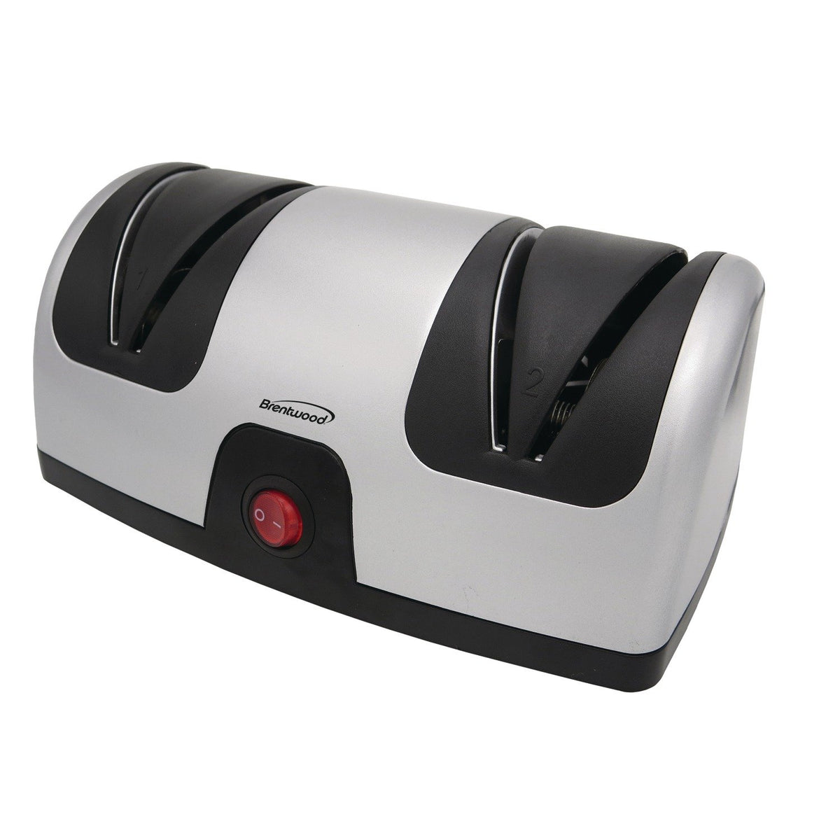 Brentwood TS-1001 two-stage electric knife sharpener with kitchen and sport knife guides