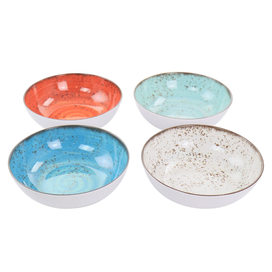 Elama Pryce 12 Piece Melamine Dinnerware Set, Assorted Colors, Service for 4