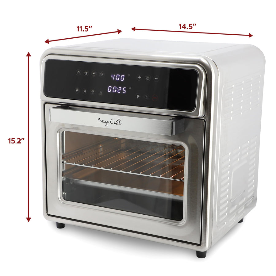 MegaChef 21.13 Quart Stainless Steel Digital Air Fryer & Countertop Oven (Air Fry, Bake, Broil, Toast)