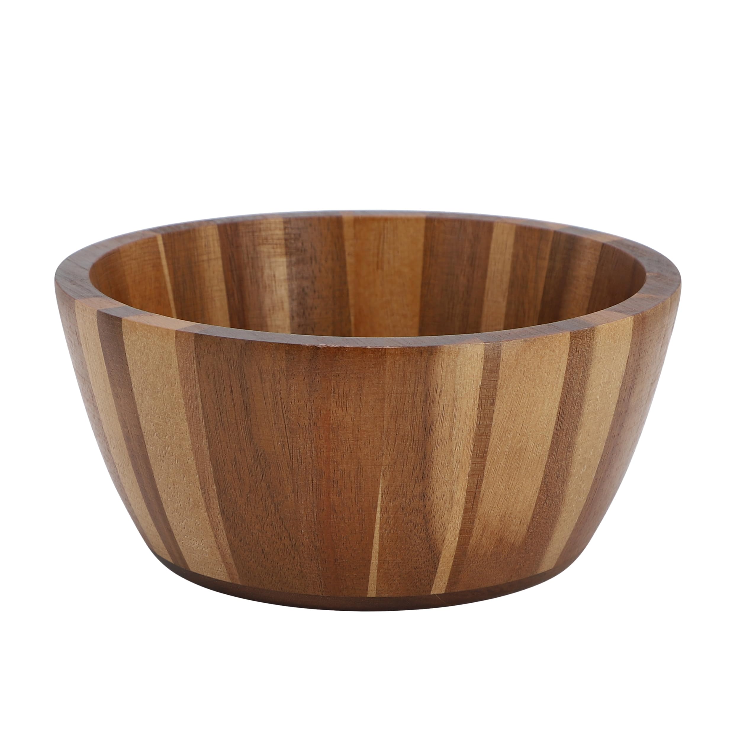 Elama 2-Piece 8.5" Acacia Wood Salad Bowl Set – Natural Hardwood Serving Bowls for Dining & Entertaining (Dark Acacia)
