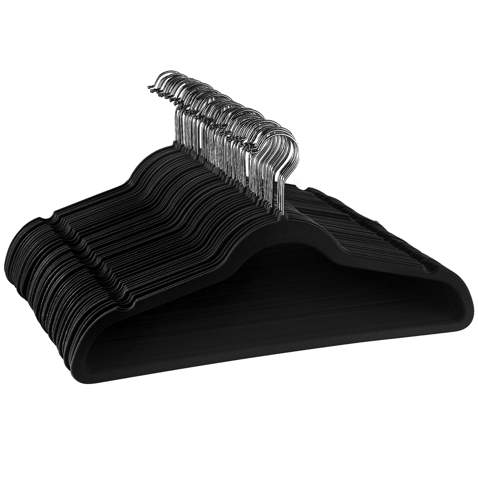 Elama flocked velvet hanger Black