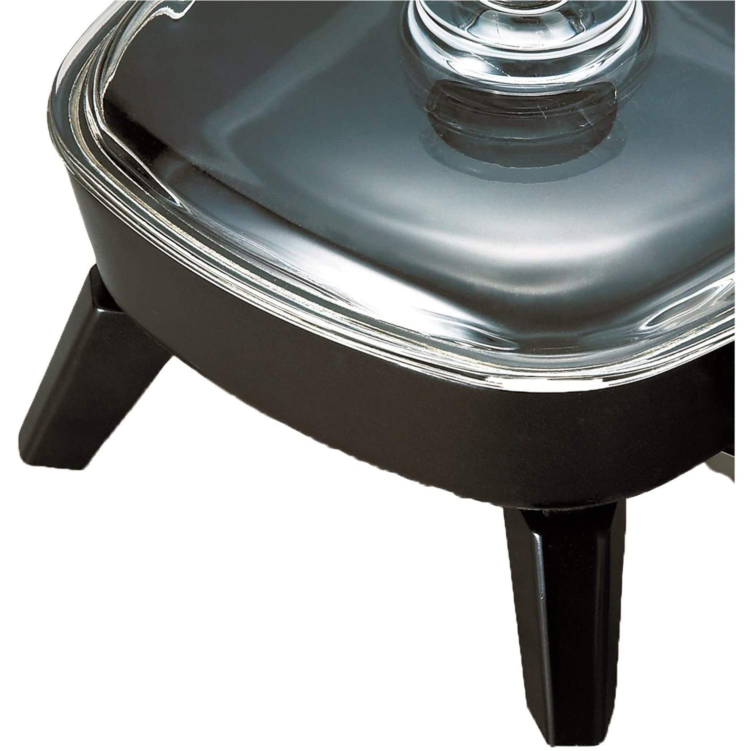 Brentwood SK-45 6-Inch Non-Stick Electric Skillet with Tempered Glass Lid - Black, 600W, 32oz Capacity, Removable Locking Handle