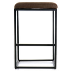 Elama Faux Leather Adjustable Bar Stool Set of 2 – Brown with Black Base (ELM-2102)