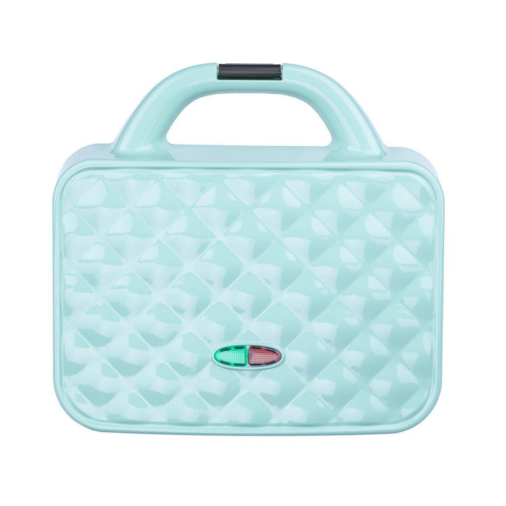 Brentwood TS-239BL Couture Purse Non-Stick Dual Waffle Maker – Blue Designer-Look Iron with Locking Handle