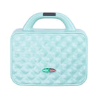 Brentwood TS-239BL Couture Purse Non-Stick Dual Waffle Maker – Blue Designer-Look Iron with Locking Handle