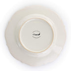 Elama Luna 16-Piece Embossed Scalloped Stoneware Dinnerware Set – White Service for 4