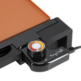 Electric Indoor Grill, 21.63 in Copper Nonstick, 1500W with Detachable Thermostat and Grease Tray, by MegaChef