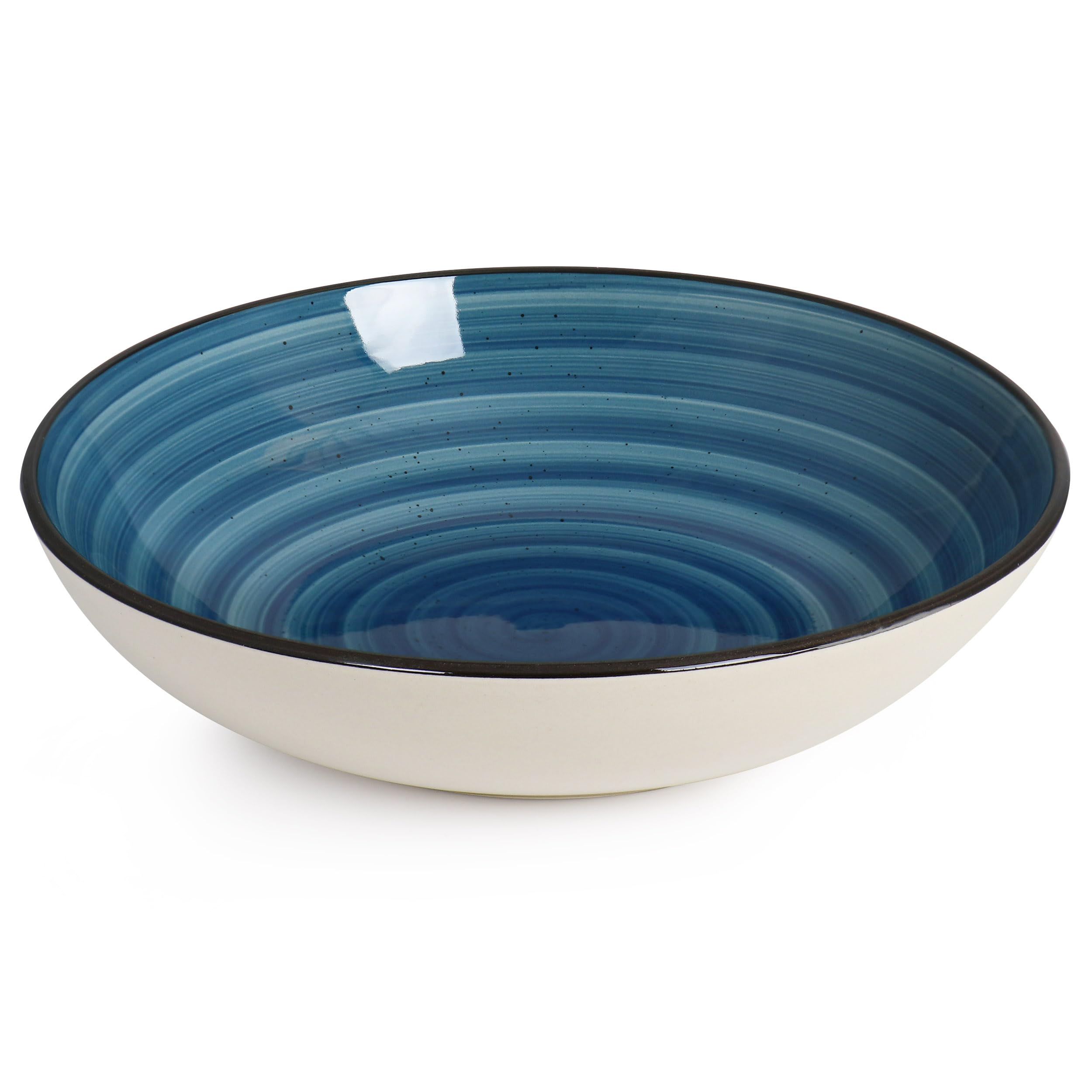 Elama Gia 24 Piece Stoneware Dinnerware Set (Dark Blue)