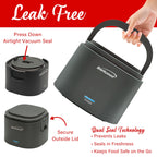 Brentwood ELB-600GRY 0.6L Portable Leakproof Electric Lunch Box - Gray, 50W Food Warmer with Removable Stainless Steel Container