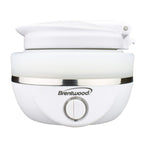Brentwood Dual Voltage 3.3-Cup Collapsible Travel Kettle – White, 800W Silicone Folding Electric Kettle for Travel