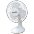 Brentwood Kool Zone F-9DW 9 inch 2-speed oscillating desk fan in white