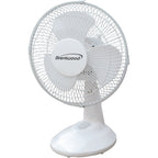 Brentwood Kool Zone F-9DW 9 inch 2-speed oscillating desk fan in white
