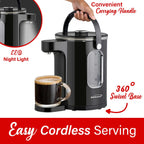 Brentwood KT-2230DBK 3L 1100W Digital Glass Instant Hot Water Dispenser with Tea Infuser - Black