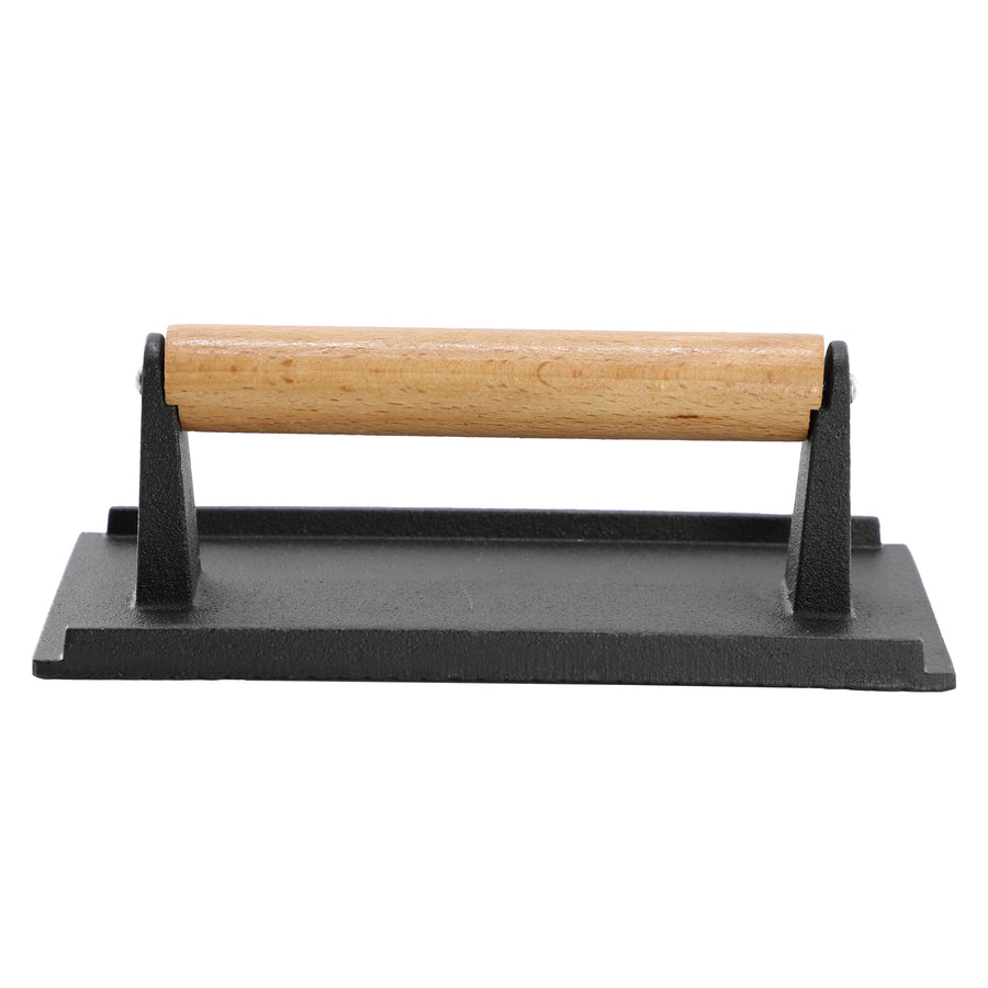 MegaChef MC-455 8 x 4 Inch Rectangle Pre-Seasoned Cast Iron Grill Press, 2.6 lb Bacon, Burger and Panini Weight