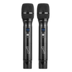 SuperSonic SC-930UHF Dual Selectable Channel UHF Wireless Microphone System - 300ft Range, 2 Handheld Mics, XLR Outputs, Hard Case