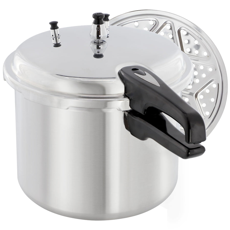 MegaChef MC-1200 11.5 Quart Aluminum Stovetop Pressure Cooker with Steamer