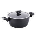 Korkmaz Nora Granite-Coated 8L Non-Stick Casserole with Lid (20cm) — KA2940 Forged Aluminum Stockpot, PFOA-Free, Induction-Compatible Stew Pot