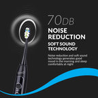 SuperSonic Sonic Zoom Advance Rechargeable Sonic Toothbrush – Black, 40,000 VPM with 5 Modes, 8 Brush Heads & Travel Case