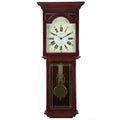 Bedford Clock Collection Redwood Chiming Pendulum Wall Clock – Walnut Brown Finish, Quartz Movement with Swinging Pendulum & 4 Chime Modes