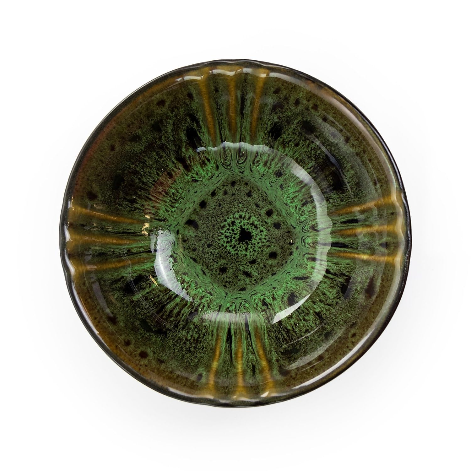 Elama Jade Green 16-Piece Round Stoneware Dinnerware Set – Oval Accents Service for 4
