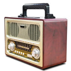 SuperSonic SC-1198BT Retro Multi-Function Bluetooth Speaker with AM/FM/SW Radio - Rechargeable, USB, SD, Micro SD