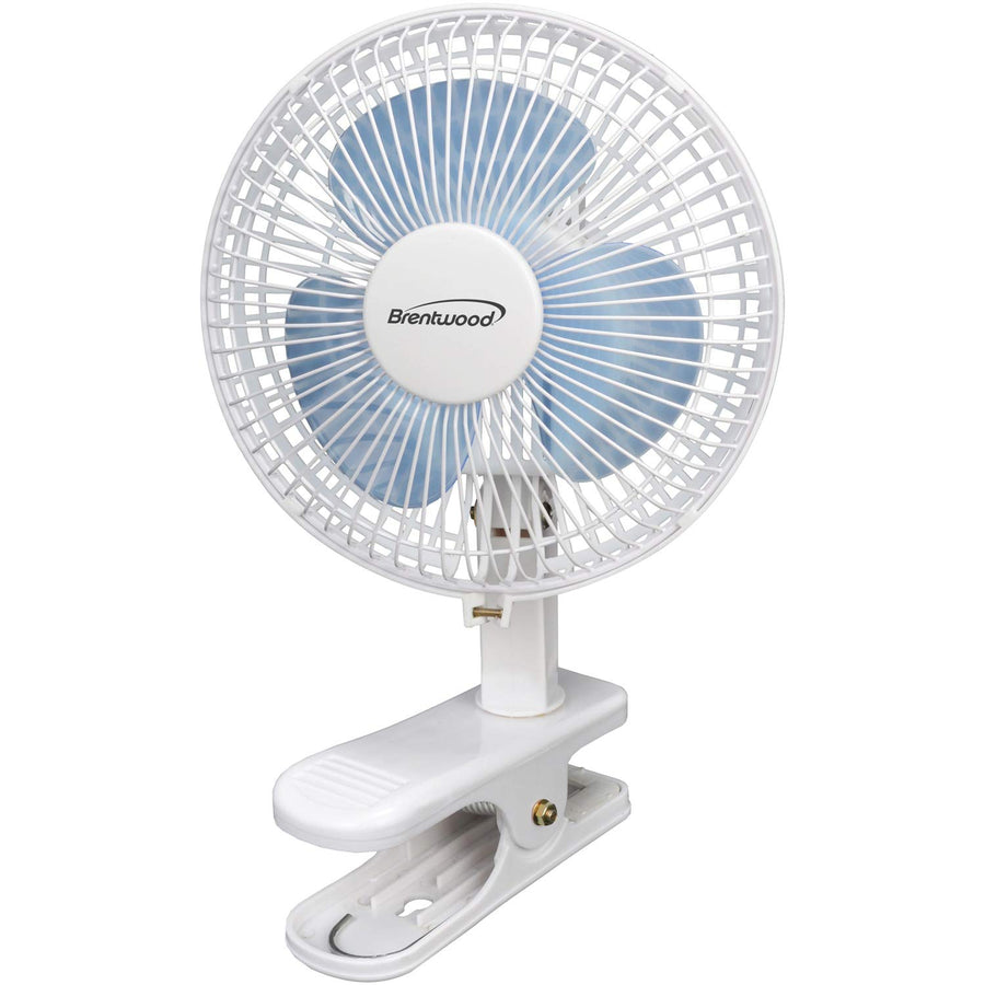 Brentwood Kool Zone F-621W 6 Inch 2-Speed Clip-On and Desk Fan - White