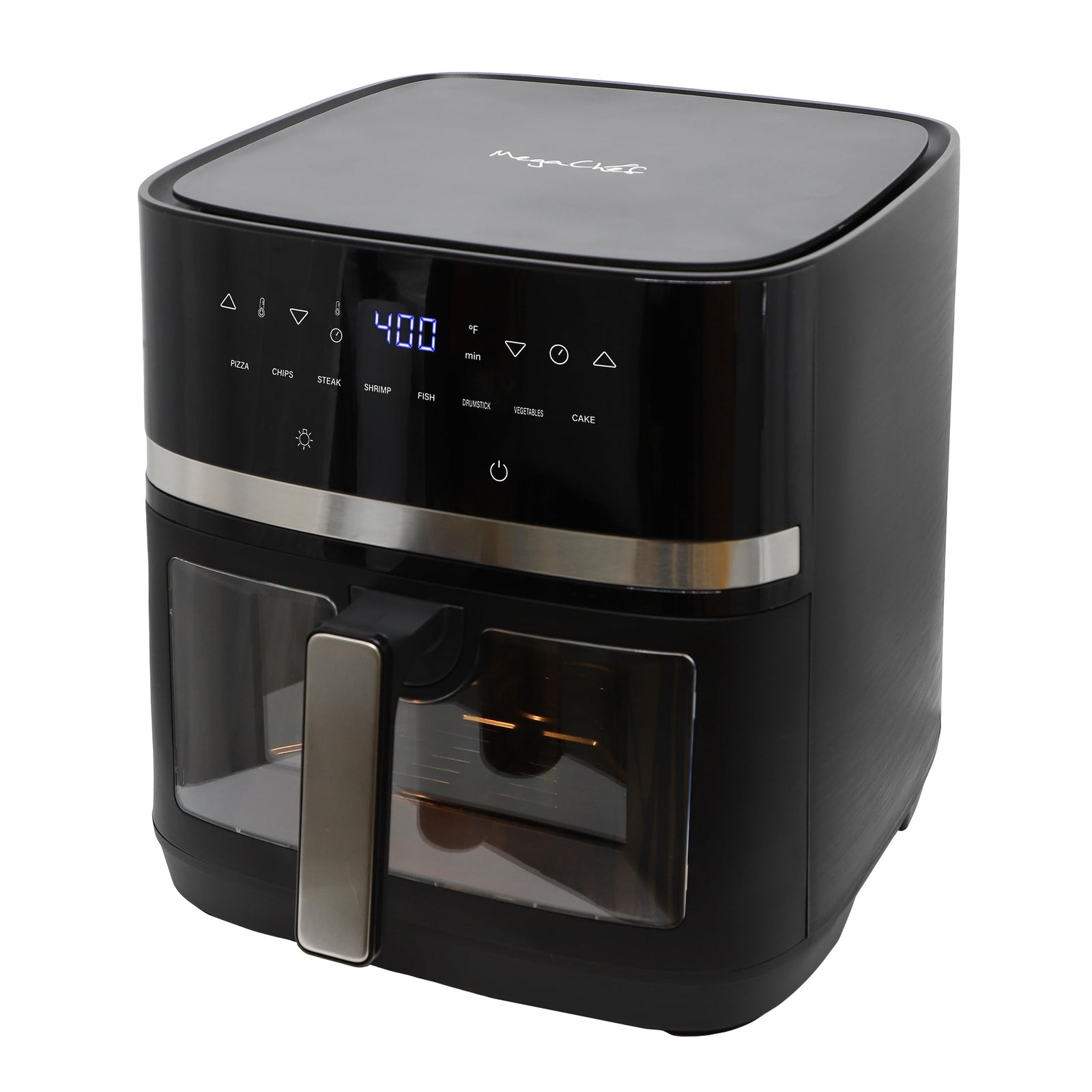MegaChef 8.5 Quart Digital 1700W Air Fryer with Viewing Window & Adjustable Temperature, Black
