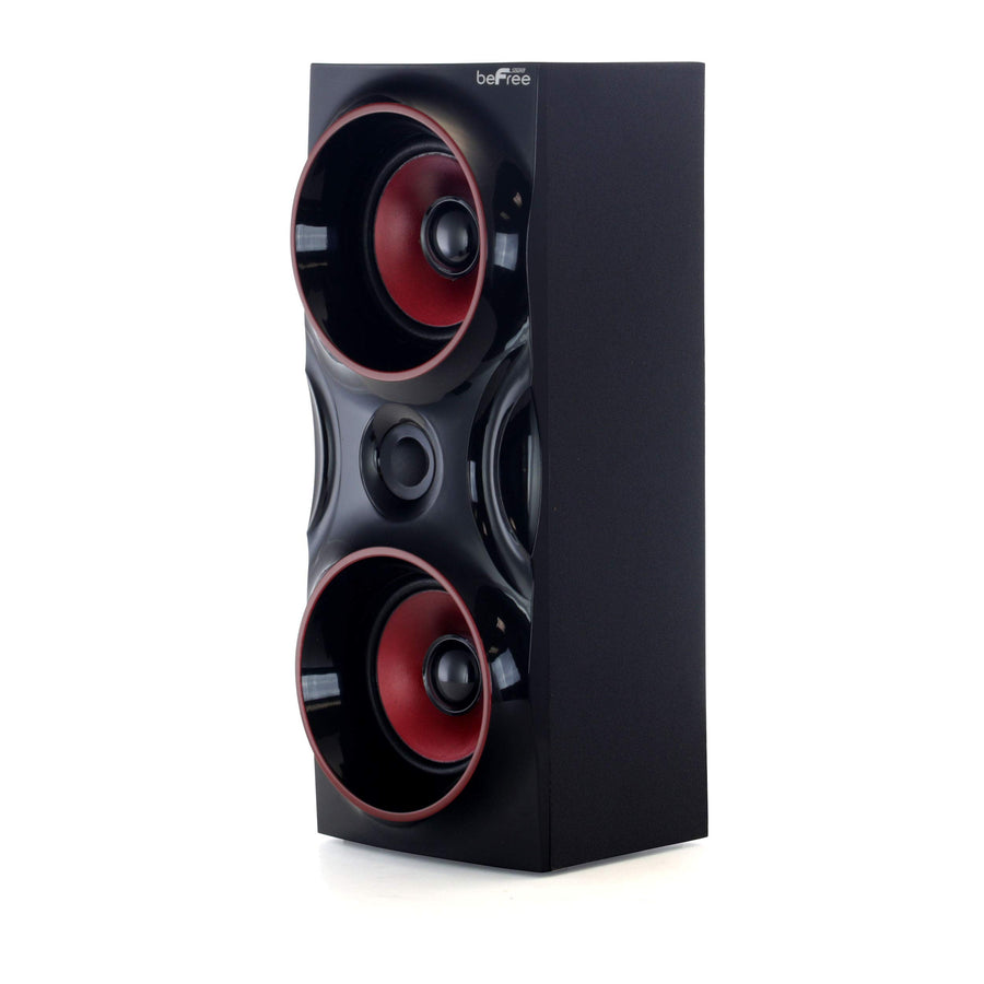 beFree Sound BFS-99X 2.1 Channel Bluetooth Speaker System, Red