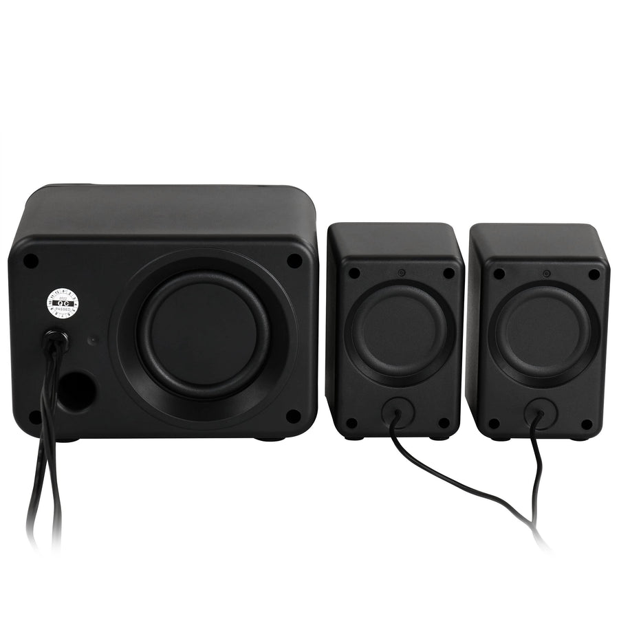 beFree Sound Color LED 2.1 Gaming Speaker System with Subwoofer and 3.5mm AUX Input, Black
