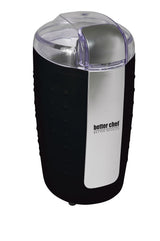 Better Chef IM-169B black 150-watt electric blade coffee grinder with stainless steel bowl