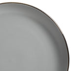 Gibson Home Rockaway 16-Piece Round Stoneware Dinnerware Set — Service for 4 in Grey with Gold Rim, Microwave & Dishwasher Safe Plates and Bowls