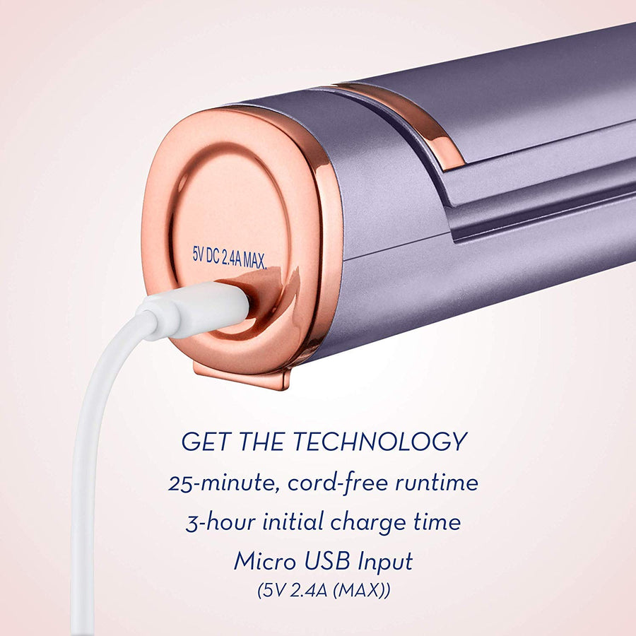 Conair CR400C Cordless Titanium Multi-Styler, USB Charge, Purple