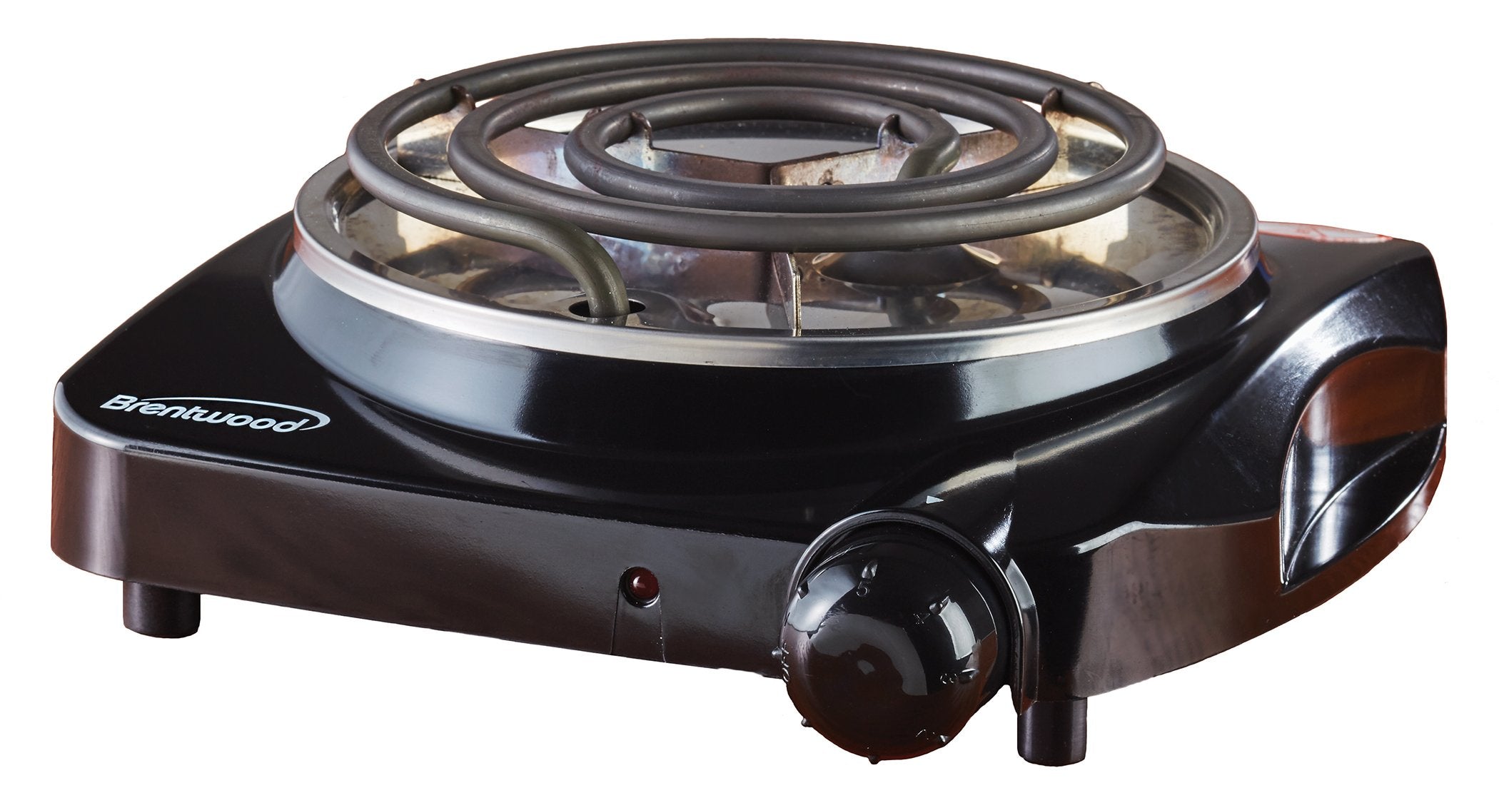Brentwood TS-306 black portable single coil electric burner hot plate, 1200W