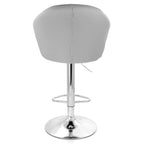 Elama Modern Shell Back Faux Leather Adjustable Bar Stool Set of 2 – Gray with Chrome Swivel Base